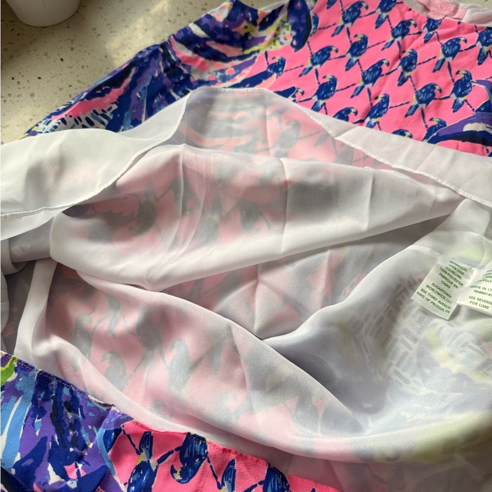 Lilly Pulitzer Pink and Blue Silk Dress - Picture 5 of 6